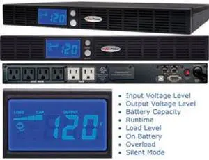 CyberPower OR700LCDRM1U Office Rackmount LCD Series OR700LCDRM1U - UPS - 400 Watt - 700 VA 9 Ah - RS-232, USB - 6 output connector(s) - 1U CyberPower OR700LCDRM1U Office Rackmount LCD Series OR700LCDRM1U - UPS - 400 Watt - 700 VA 9 Ah - RS-232, USB - 6 output connector(s) - 1U