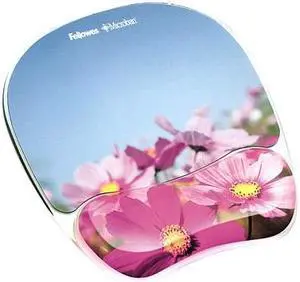 FELLOWES 9179001 Fellowes Photo Gel Pink Flowers - Mouse pad with wrist pillow - multicolor