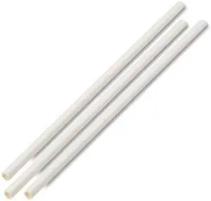 Individually Wrapped Paper Straws, 7 3/4" x 1/4", White, 3200/Carton PPRSTRWWR