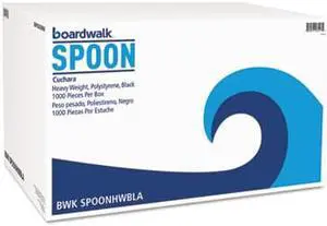 Heavyweight Polystyrene Cutlery, Teaspoon, Black, 1000/Carton SPOONHWBLA