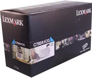 Lexmark C792A1CG  C792  X792 Cyan Return Program Toner Cartridge (6 000 Yield)
