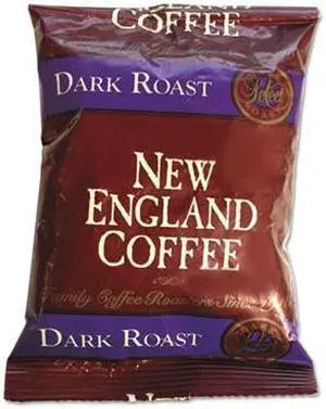 NEW ENGLAND COFFEE 026190 Coffee Portion Packs, French Roast, 2.50 oz. Pack, 24/Box