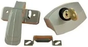 RV DESIGNER COLLECTION E311 RV Designer E311 Locking Camper Door Latch - Gray