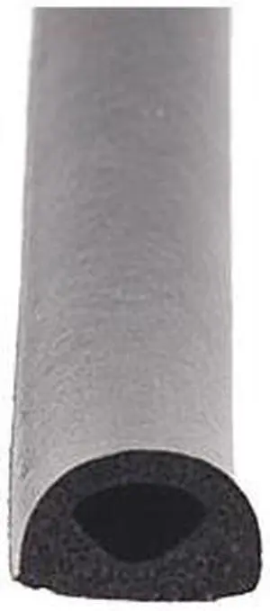 AP PRODUCTS 018-224 AP Products 018-224 "D" Seal with PSA Tape - 1/2" x 3/8" x 50, Black