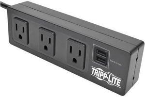 TRIPP LITE TLP310USBS 3 OUTLET SURPRO W/ 2PT USB CHARGING BLK