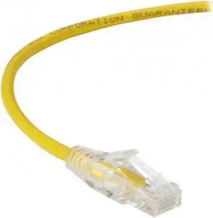 BLACK BOX CORPORATION C6PC28-YL-15 SLIM-NET CAT6 PATCH CABLE YELLOW 15FT