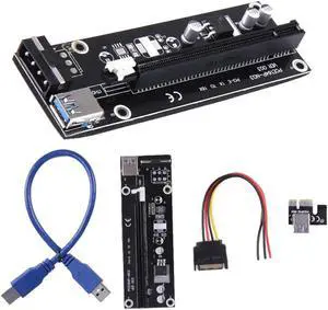 Amify Hot USB3.0 PCI-E PCI Express 1x 16x Extender Riser Card Adapter Powered Cable