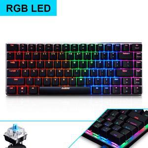 UrChoiceLtd® 2016 Ajazz AK33 Multimedia Mechanical Ergonomic Usb Gaming Keyboard with 82 Keys RGB / Flame LED Backlit Blue / Black Switch