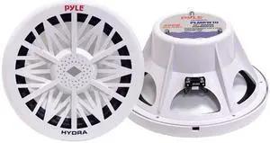 Pyle PLMRW10 10 in. 500 Watt White 4 Ohm Marine Subwoofer
