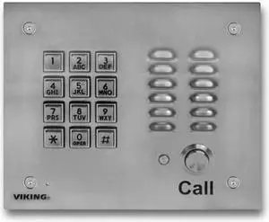 Viking Electronics VK-K-1700-3EWP SS Handsfree Phone W/ Key Pad