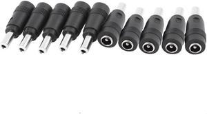 Unique Bargains 5.5 x 2.5mm Male Connector Tip with 5.5 x 2.1mm Female Jack 10pcs