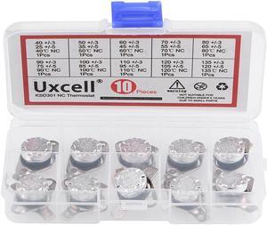 10pcs NC KSD301 Thermostat 40-135°C(104-275°F) Temperature Thermal Control Switch 40 50 60 70 80 90 100 110 120 135°C Normally Close Assortment Kit