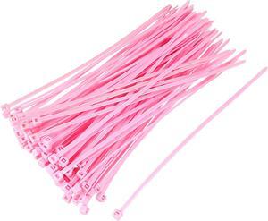 Cable Zip Ties 150mmx2.5mm Self-Locking Nylon Tie Wraps Pink 100pcs