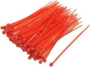 Cable Zip Ties 100mmx2.5mm Self-Locking Nylon Tie Wraps Red 100pcs