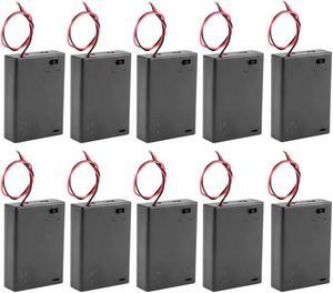 2 x AAA Battery Holder Enclose Case Box Switch Wire Leads 3V Output Black
