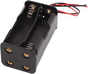 2 Pcs Black Plastic Battery Cell Clip Holder 4 x 1.5V AA