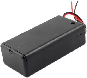 ON/OFF Switch 2-Wire Battery Holder Box Case Black for 9V Batteries Plastic Storage Container Organizer Adapter