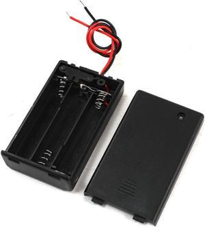 2Pcs ON/OFF Switch Two Leads Battery Holder for 3 x 1.5V AAA Batteries