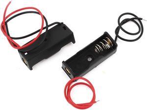 2pcs 12v 23a Wire Leads Black Plastic Spring Clip Battery Holder