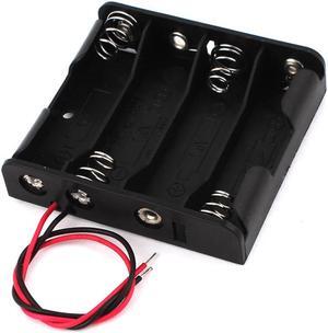6" Wire Leads Clip Plastic 4 x AA 1.5V Battery Storage Case Holder