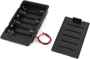 Plastic In Series 6 x AA 1.5V Battery Holder Storage Case w Cover