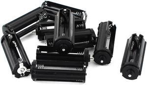 Unique Bargains 10 Pcs 3 x 1.5V AAA Battery Holder Spring Case Box Black for Flashlight Torch