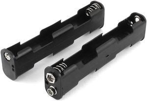 Plastic Double Side 4 x 1.5V AA Battery Holder Storage Box 2 Pcs Black