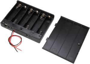 Electrical Battery Holder Box Case Lead 6 x 1.5V AA Black w Cap