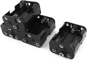 Double Side 6 x 1.5V AA Battery Holder Storage Case Box Black 4Pcs