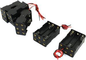 5 Pcs 6 x 1.5V AAA Capacity Black Plastic Battery Holder Case Box