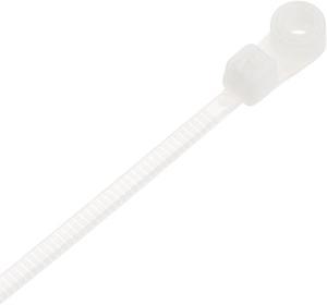 Mount Head Cable Zip Ties 8 Inch Screw Hole Nylon Wire Strap White 50pcs