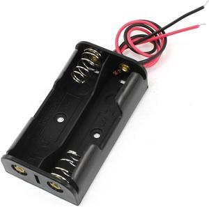 2-Wire Spring Loaded 2 x 1.5V AA Batteries Holder Case