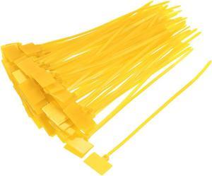 Cable Zip Ties 6 Inch Label Tag Mark Self-Locking Nylon Wire Strap Yellow 50pcs