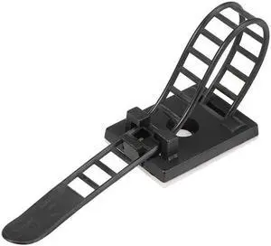 Adjustable Self Adhesive Cable Clips Wire Organizer W Optional Screw Mount for Electric Wiring Fasten Cable Tie 91x8mm Black 25pcs