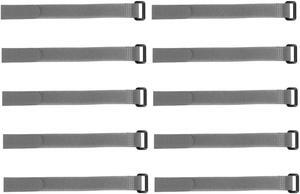 10pcs Hook and Loop Straps, 3/4-inch x 18-inch Securing Straps Reusable Fastening Cable Tie (Gray)