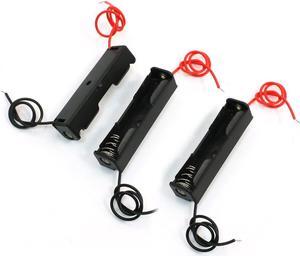 3PCS Black 1 x 1.5V AAA Battery Holder Storage Case Box w Wire Leads