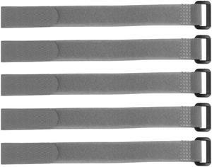 5pcs Hook and Loop Straps, 3/4-inch x 10-inch Securing Straps Reusable Fastening Cable Tie (Gray)