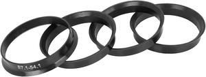 4pcs Plastic 57.1mm OD to 54.1mm ID Car Hub Centric Rings Wheel Bore Center Spacer Hub Rings Black