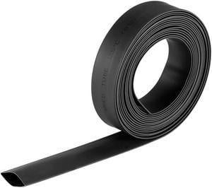 Heat Shink Tubing, 1/2"(12mm) Dia 20mm Flat Width 2:1 Ratio Shrinkable Tube Cable Sleeve 10ft - Black