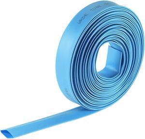 Heat Shink Tubing, 3/8"(10mm) Dia 17mm Flat Width 2:1 Ratio Shrinkable Tube Cable Sleeve 7m - Blue