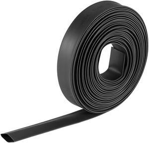 Heat Shink Tubing, 3/8"(10mm) Dia 17mm Flat Width 2:1 Ratio Shrinkable Tube Cable Sleeve 7m - Black