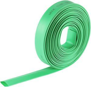 Heat Shink Tubing, 3/8"(10mm) Dia 17mm Flat Width 2:1 Ratio Shrinkable Tube Cable Sleeve 7m - Green