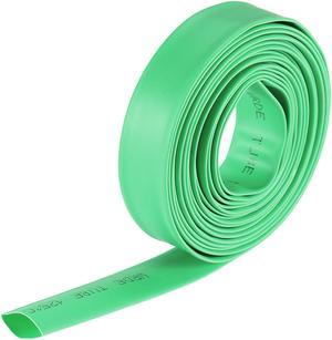 Heat Shink Tubing, 3/8"(10mm) Dia 17mm Flat Width 2:1 Ratio Shrinkable Tube Cable Sleeve 10ft - Green