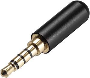 Headphone Plug Jack Stereo 3.5mm Male Audio Cable Repair DIY Earphone Headset Soldering Replacement Tool Copper Black
