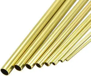 Brass Tube, 2.5mm 3.5mm 4.5mm 5.5mm 6.5mm 7.5mm 8.5mm 9.5mm OD x 0.5mm Wall Thickness 300mm Length Seamless Round Pipe Tubing, Pack of 8
