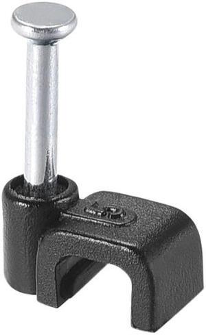 Nail Cable Clips 5mm Clamps Wire Holder Square Fastener for Home Office Cords Management Black 100Pcs