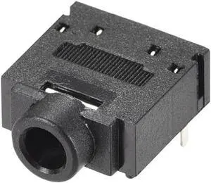 3.5mm Headphone Jack Female Audio Socket Connector Stereo 5 Pins Plastic PCB Mount Black 15pcs