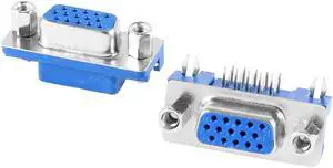 Unique Bargains Right Angle PCB Mounting DB15 3 Row D-SUB Female Socket Port VGA Connector