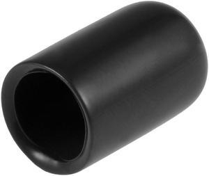 80pcs Rubber End Caps 10mm ID Vinyl Round End Cap Cover Screw Thread Protectors Black