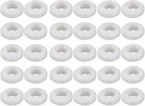 30pcs Double Side Rubber Grommet Eyelet Ring Wire Gasket White 14mm Inner Dia